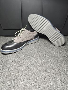 Alpine Swiss Alec Mens Wingtip Shoes 1.5” Ripple Sole Leather Insole Size 8